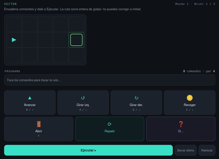 Editor de BucleBot para programar la ruta de un dron por bloques